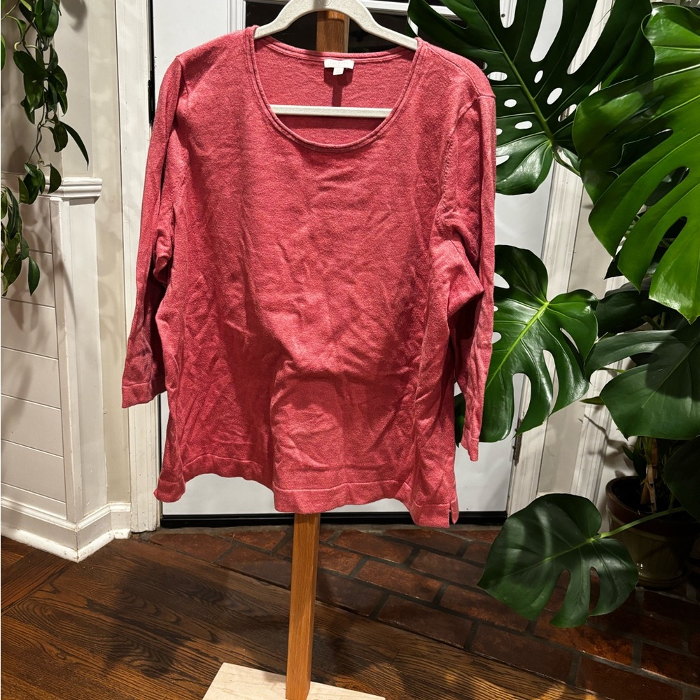 Talbots Long Sleeve Top in Rich Pink